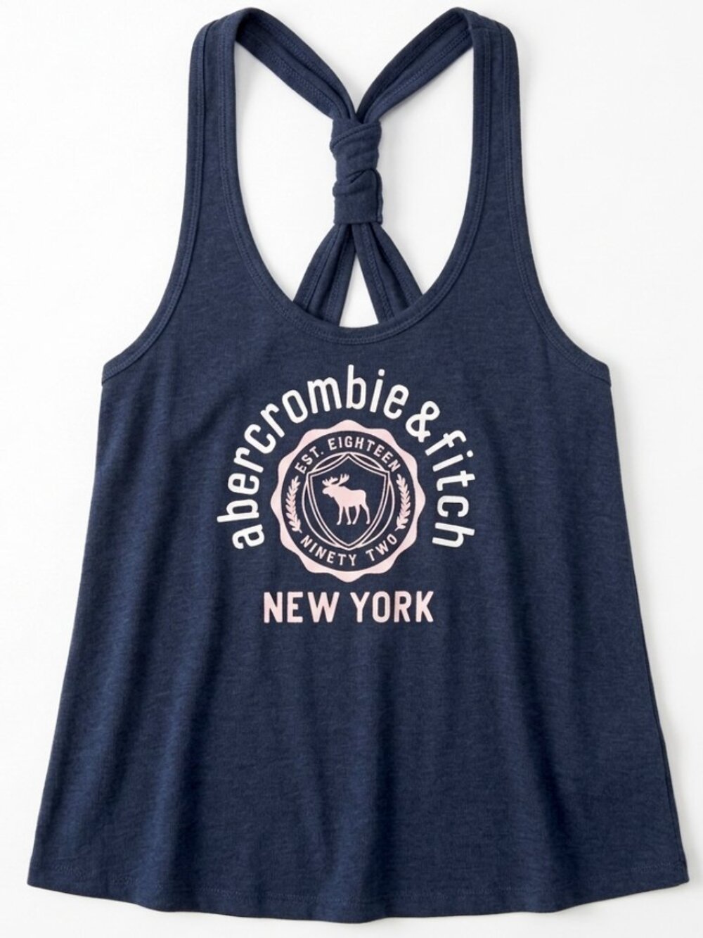 Abercrombie Kids Navy Logo Racerback Tank Top New York Soft Tee L 11/12